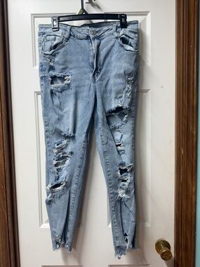 Rue21 Light Blue Distressed Skinny Jeans 14 used